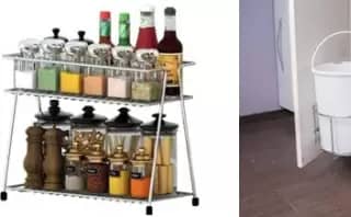 dustbin holder and spice rack