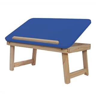 wooden foldable laptop & study table for kids blue open view