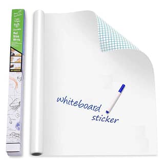 vinyl whiteboard sheet for writing adhesive waterfroof home and office front view