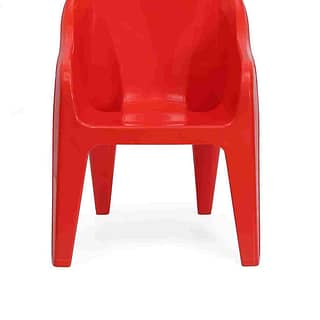 kids chair red color study, play front view 1