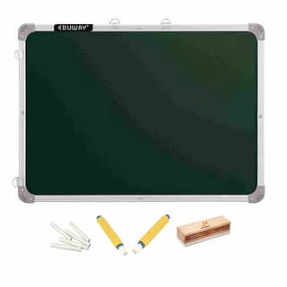 chalkboard 2x3 ft. with green surface non magnetic with chalk, duster and chalkholder