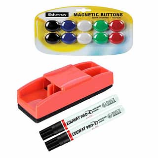 magnetic kit with magnetic duster, marker and magnets for magnetic whiteboard