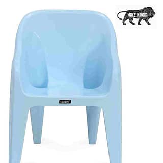 kids chair blue color study, play front view
