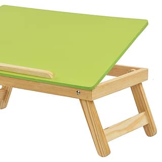 wooden foldable laptop & study table for kids green back view