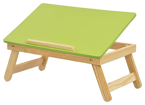 wooden foldable laptop & study table for kids green back view