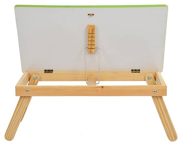 wooden foldable laptop & study table for kids green view