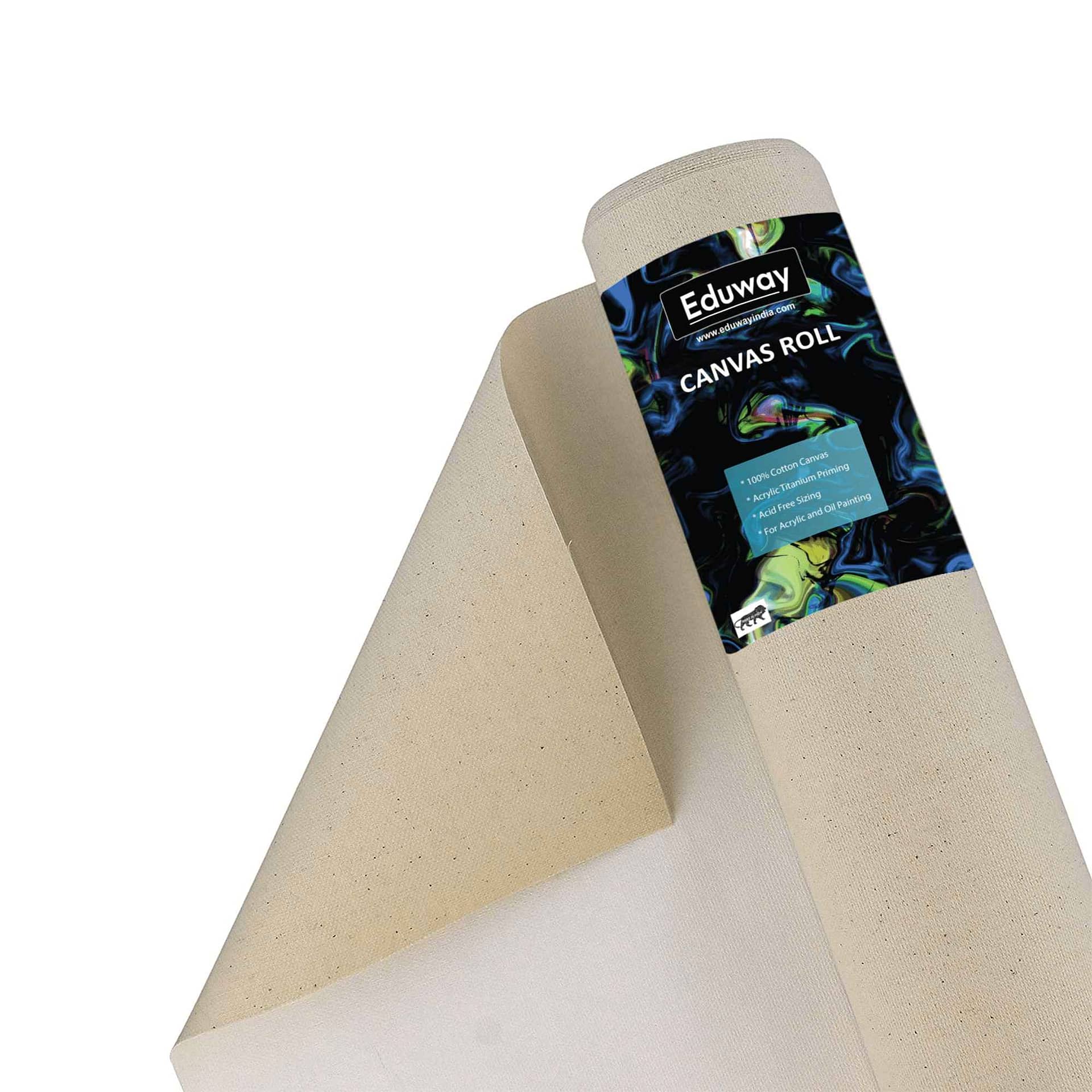 Eduway 7 oz. Cotton Canvas Roll for Painting, Artist' Series, White